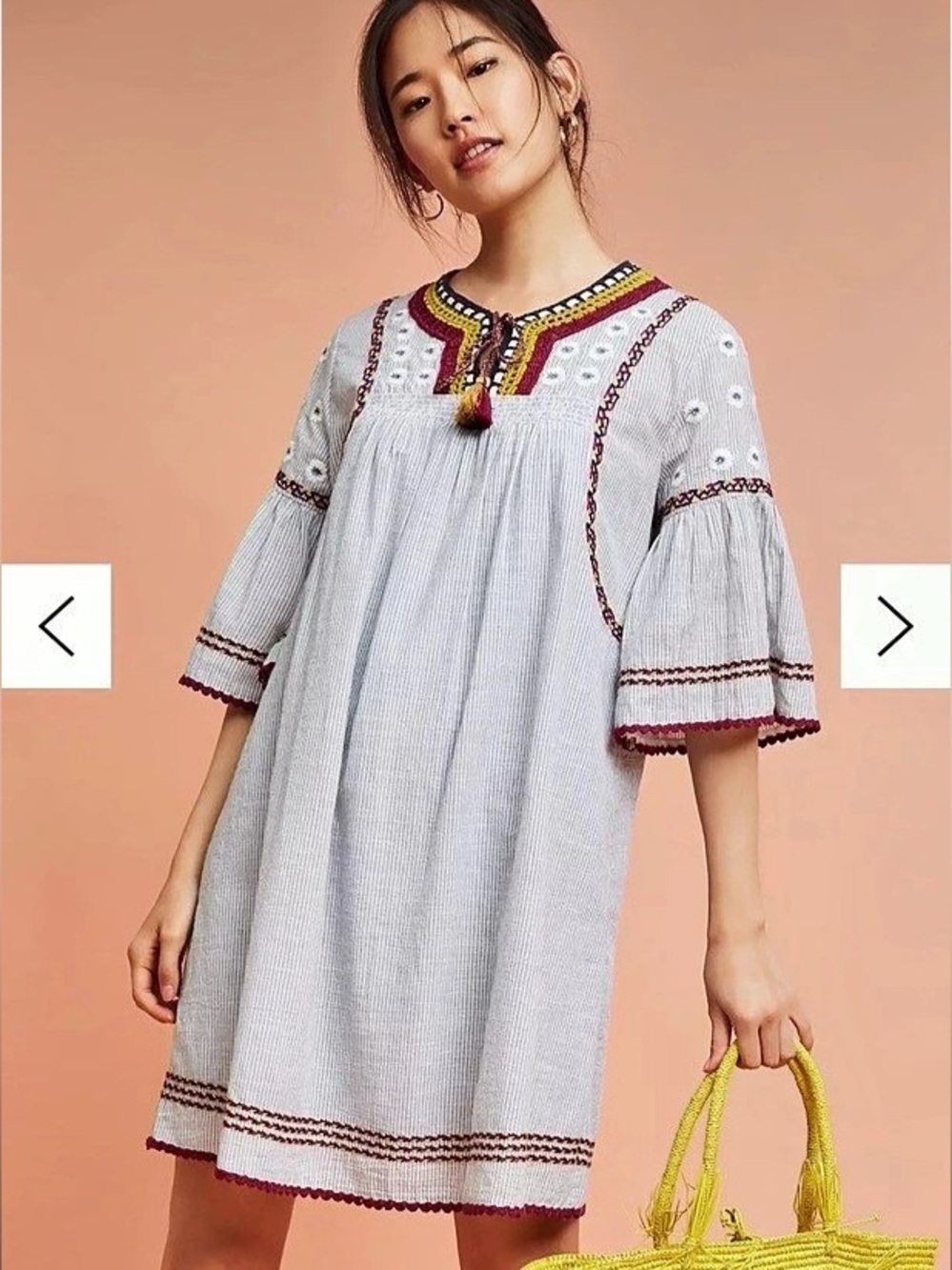 Maeve Anthropologie Yarn Embellished Tunic Dress